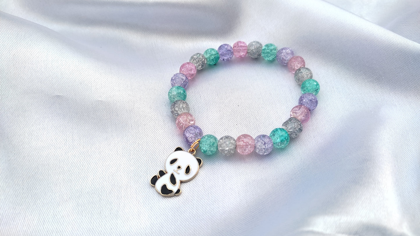 Cute panda multi-colour beads bracelet for women/girls