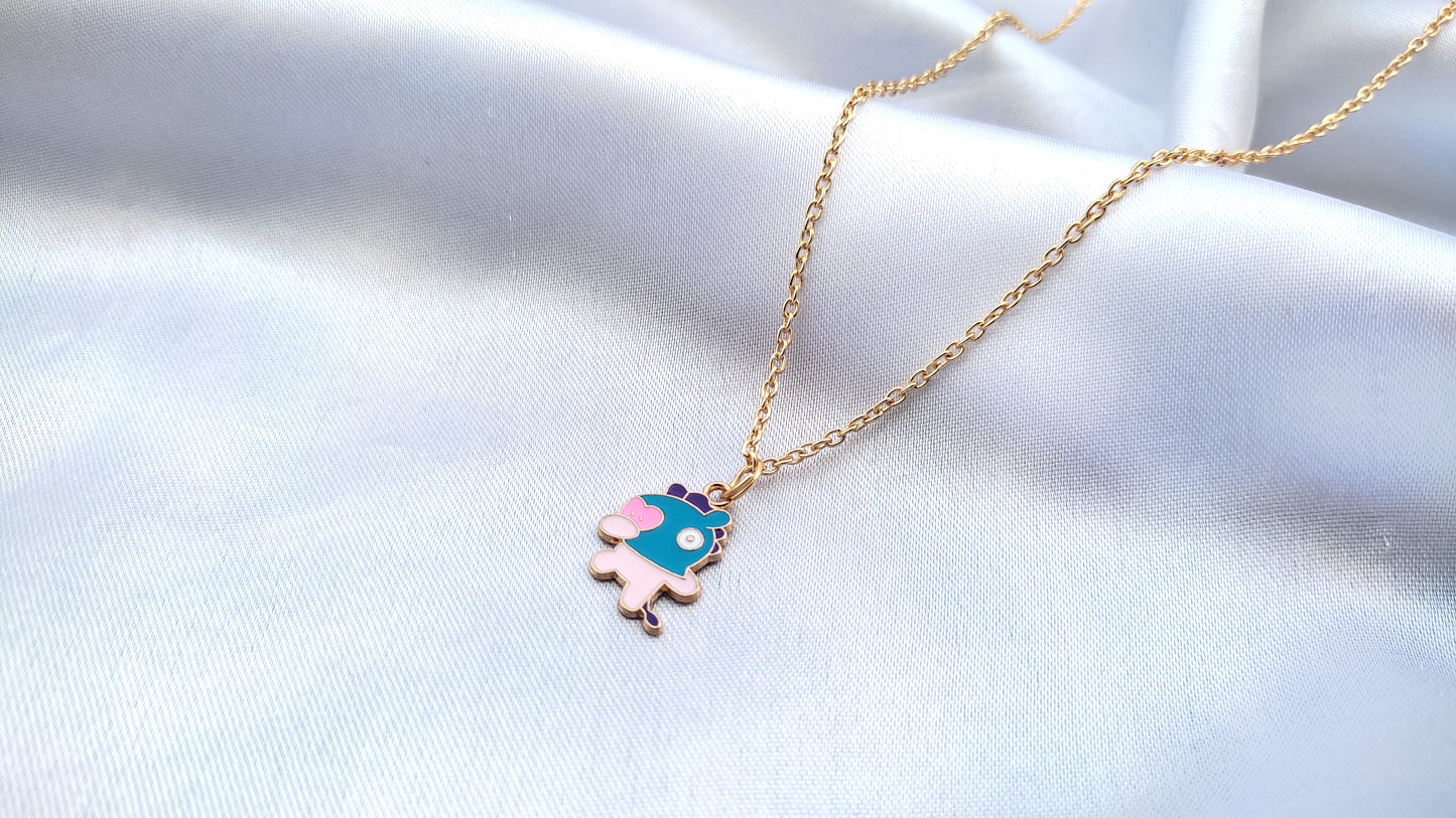 Cute Bts bt21 charcter pendant necklace for women/girls