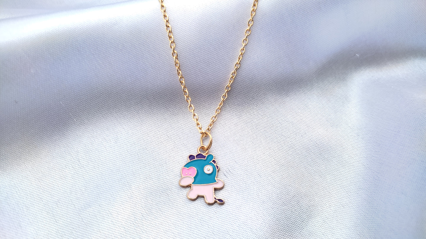 Cute Bts bt21 charcter pendant necklace for women/girls