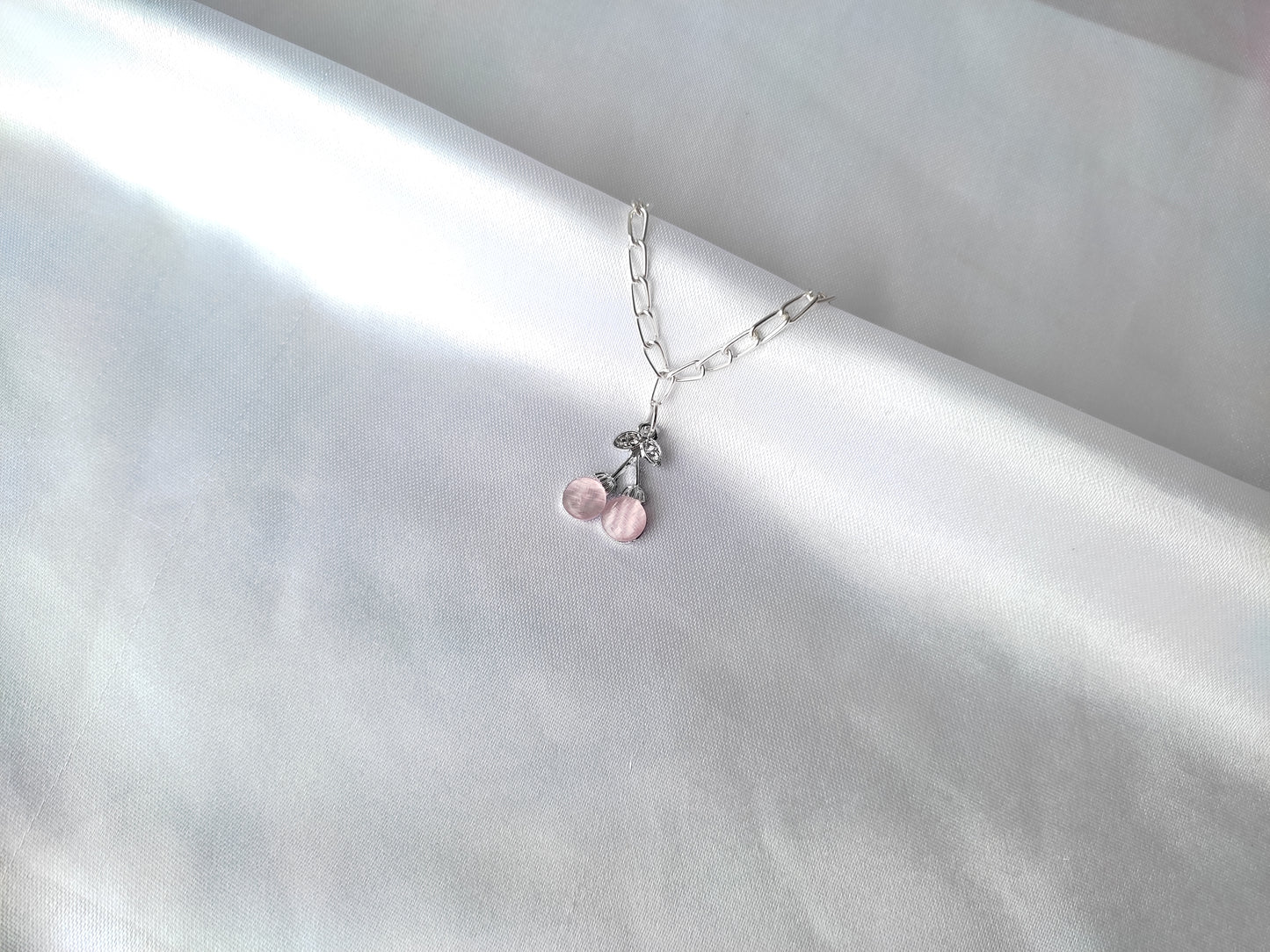 Stylish trendy Silver Cherry AD stones charm Korean Chain Bracelet For Women And Girls