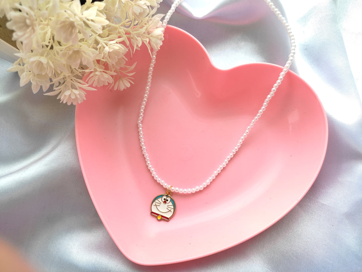 Stylish trendy cute Doremon pearl necklace for women and girls