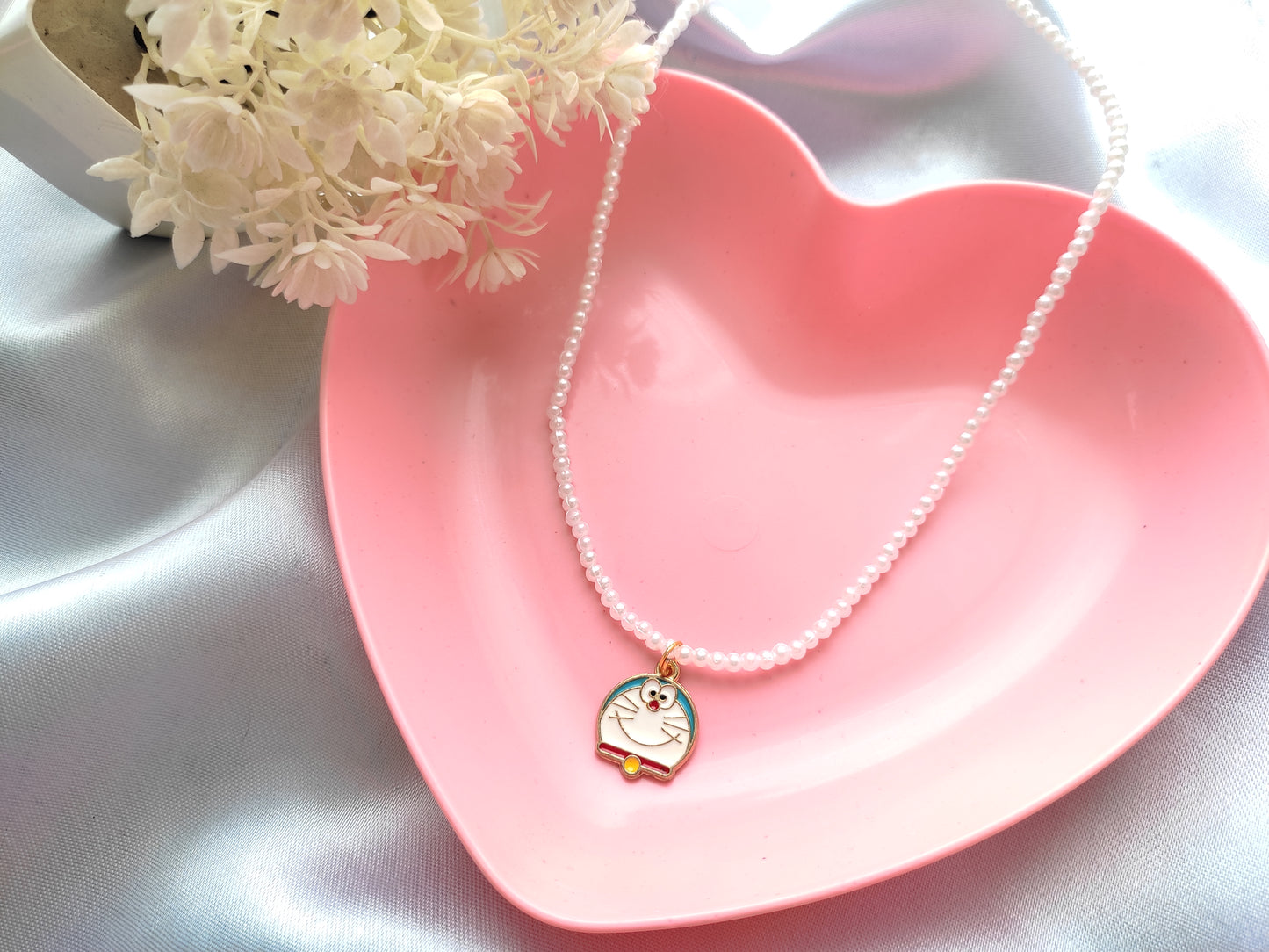 Stylish trendy cute Doremon pearl necklace for women and girls