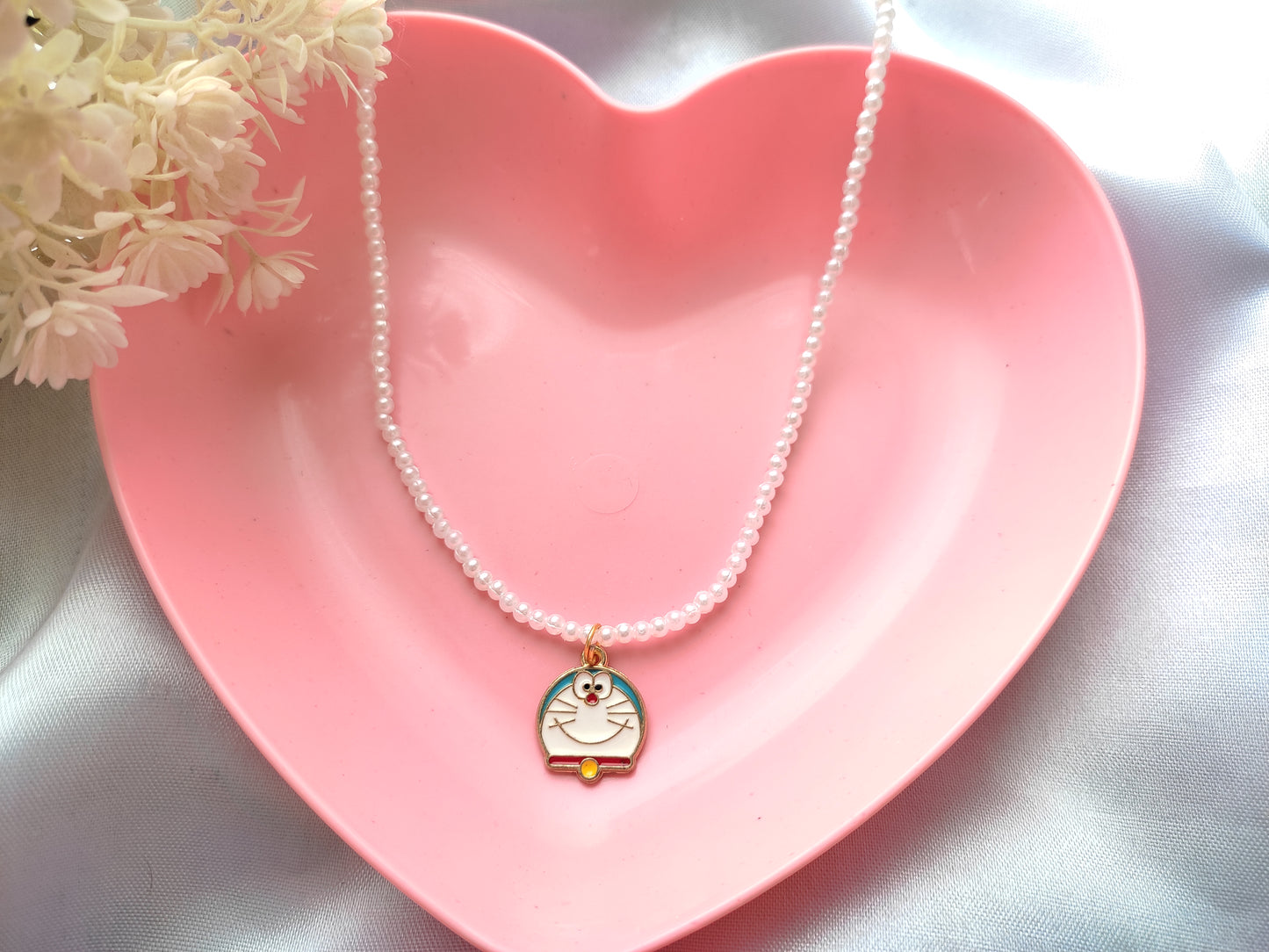 Stylish trendy cute Doremon pearl necklace for women and girls