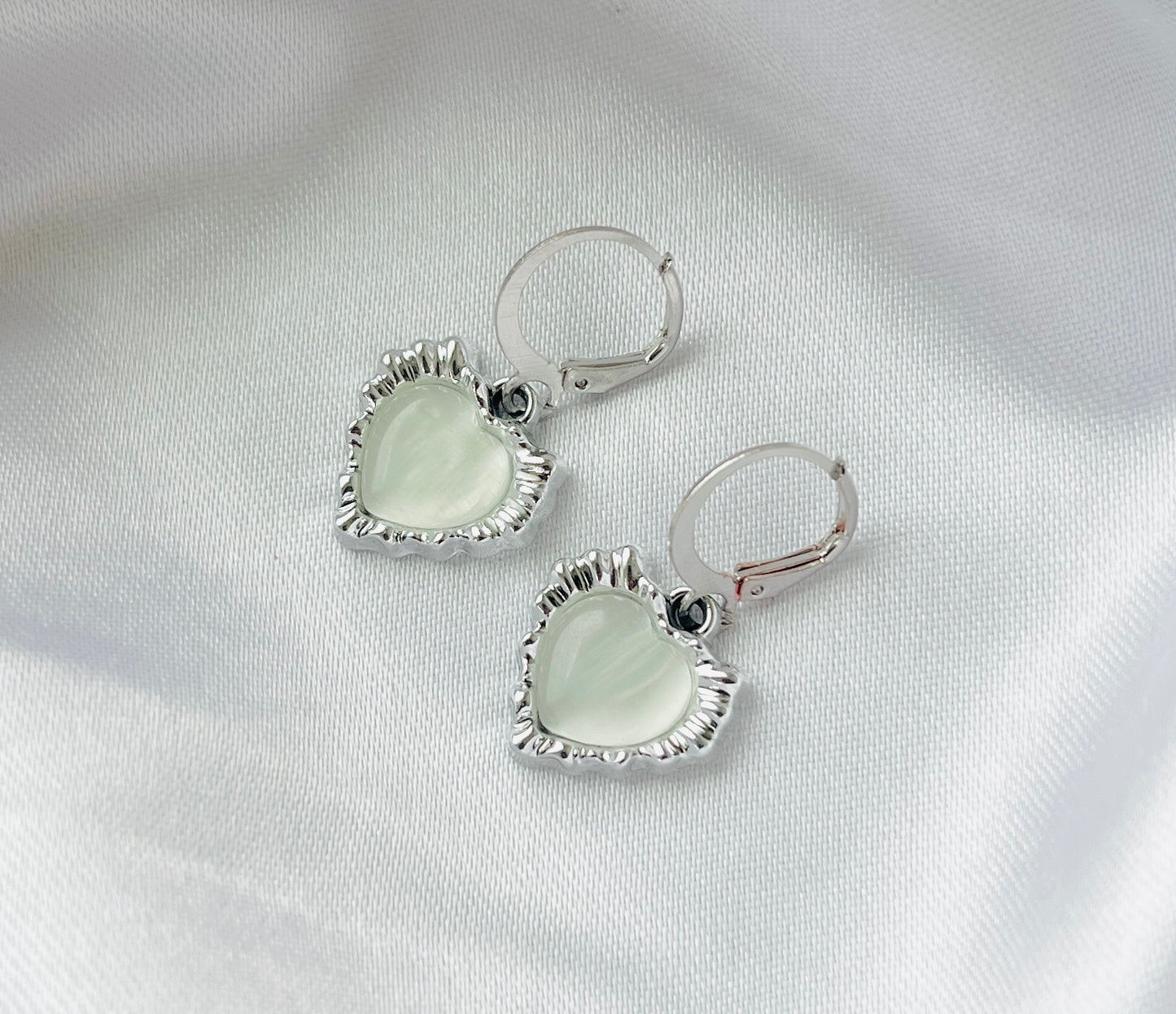 Trendy Silver Heart AD charm Hoop earrings for women and girls