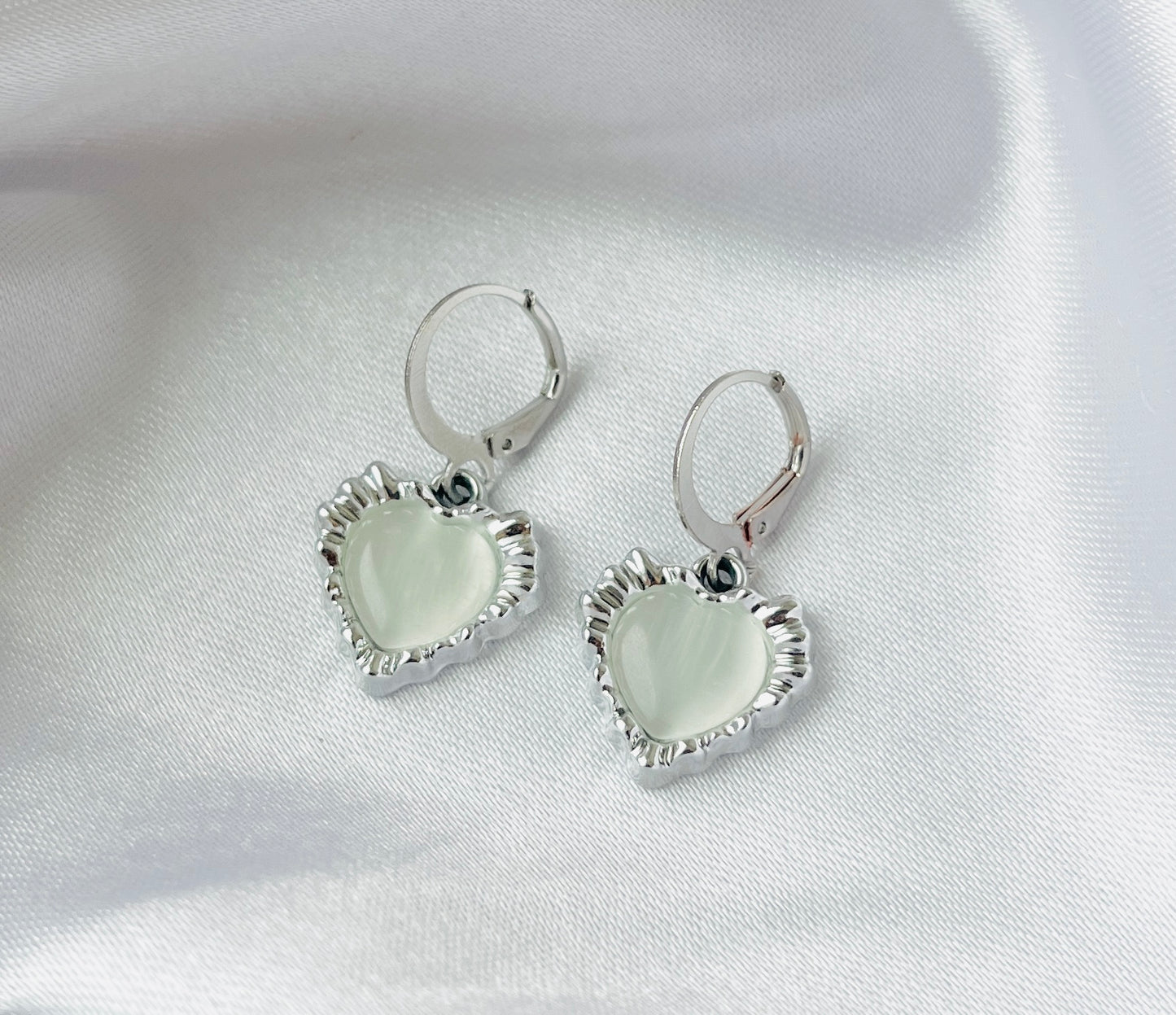 Trendy Silver Heart AD charm Hoop earrings for women and girls