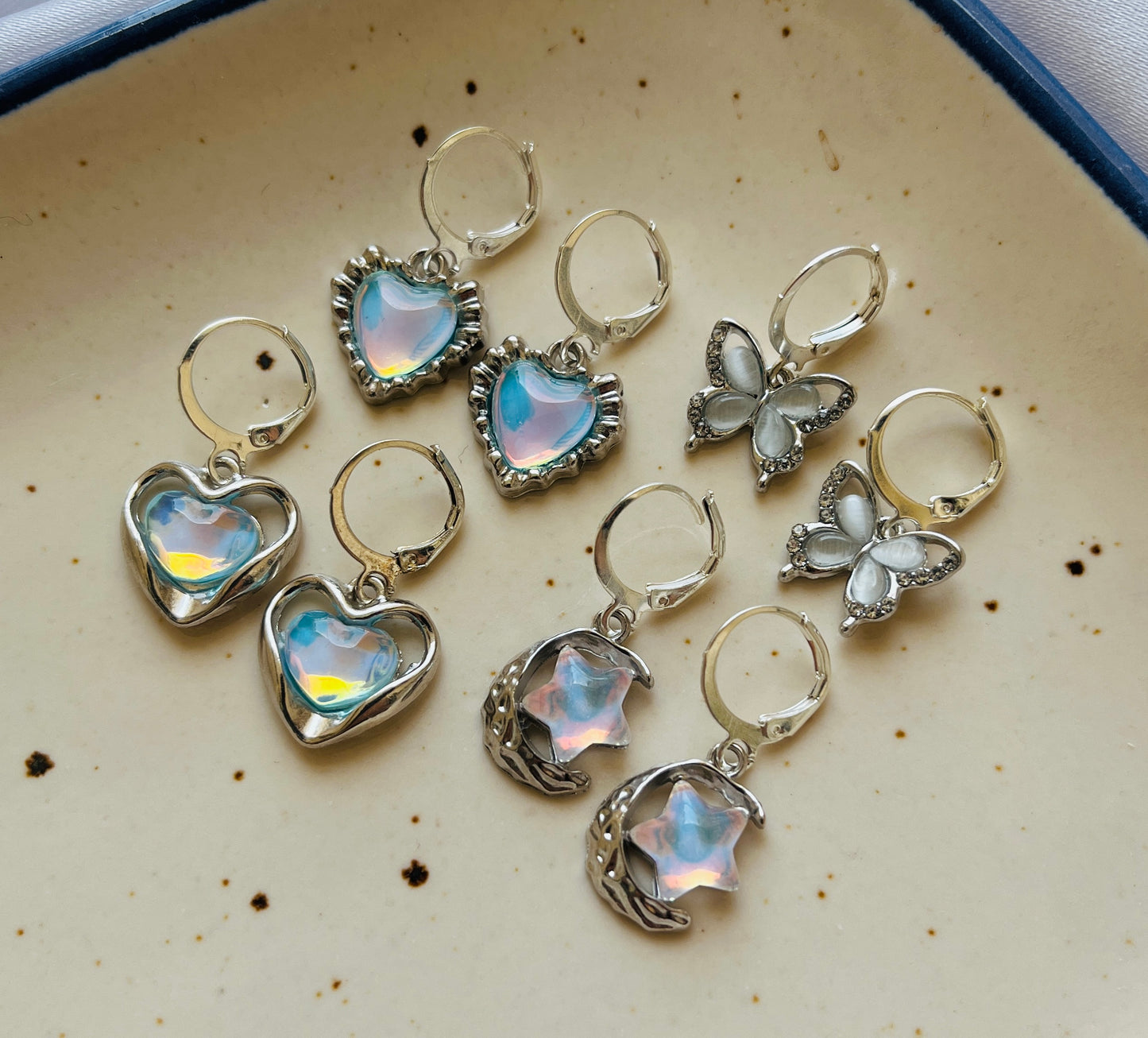 Pack of 4 Stunning Shining Stylish Trendy AD Silver Charm Round Hoop Earrings For Women And Girls | Accessories | Gift | Korean | Minimal | Jhumka | Earrings | Aesthetic Jewellery
