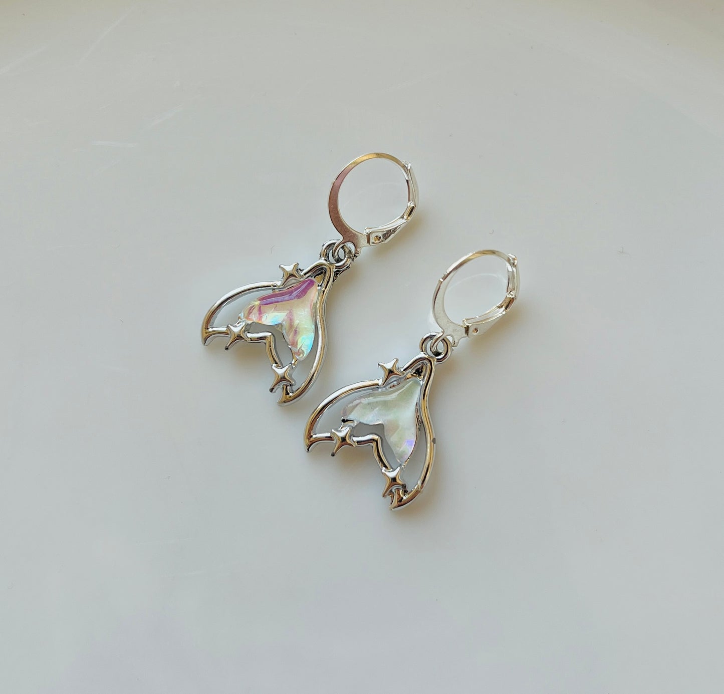 Stunning Shining Stylish Trendy Sky Blue Mermaid AD Silver Charm Round Hoop Earrings For Women And Girls | Accessories | Gift | Korean | Minimal | Jhumka | Earrings | Aesthetic Jewellery