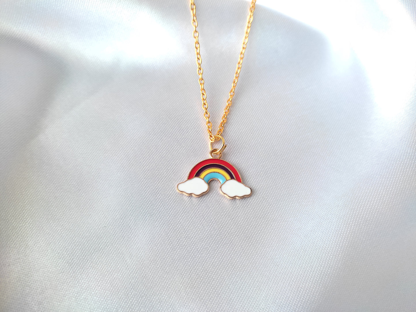 Beautiful multi colour Rainbow pendant necklace for women and girls