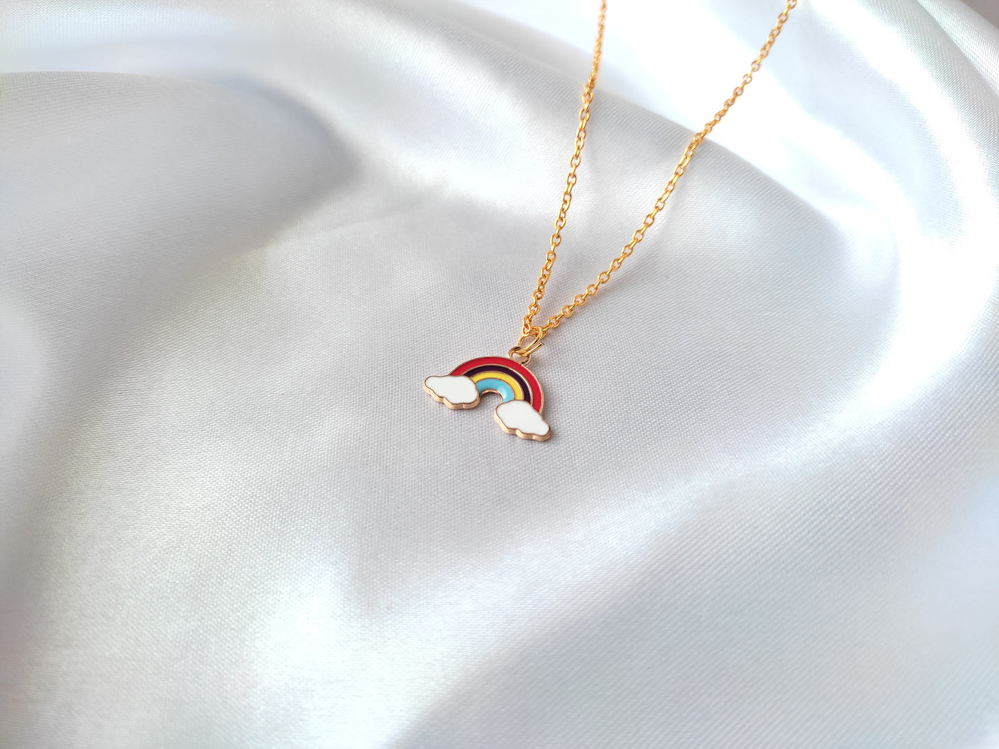 Beautiful multi colour Rainbow pendant necklace for women and girls