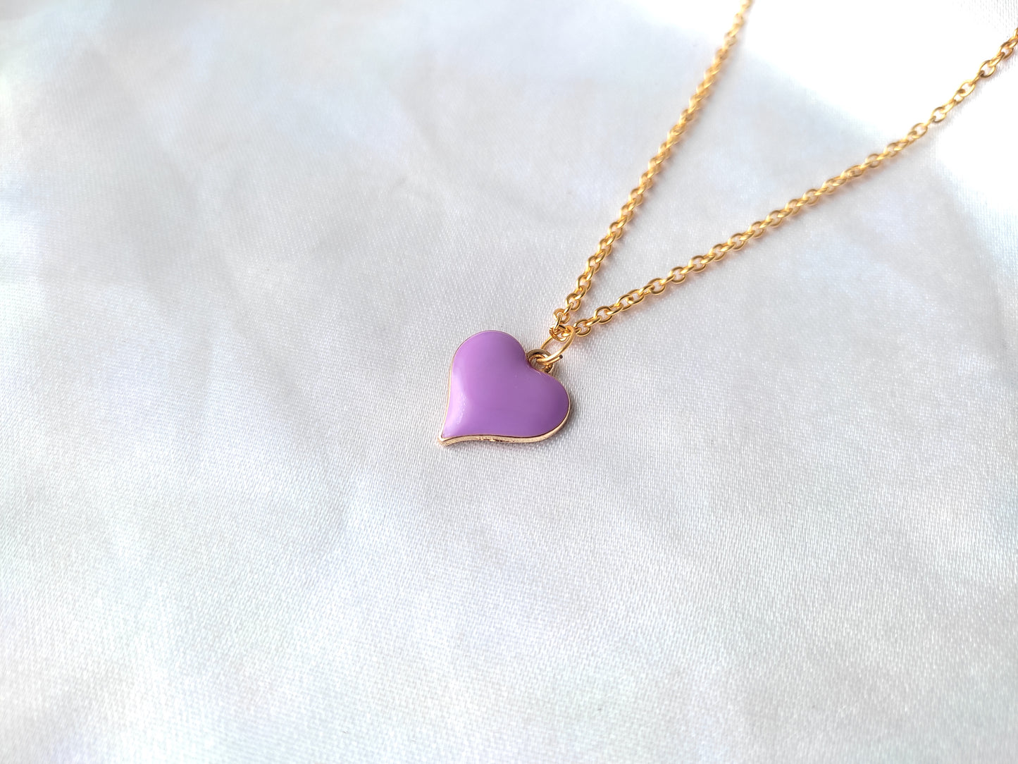 Cute viral trend solid heart charm pendant necklace for women and girls