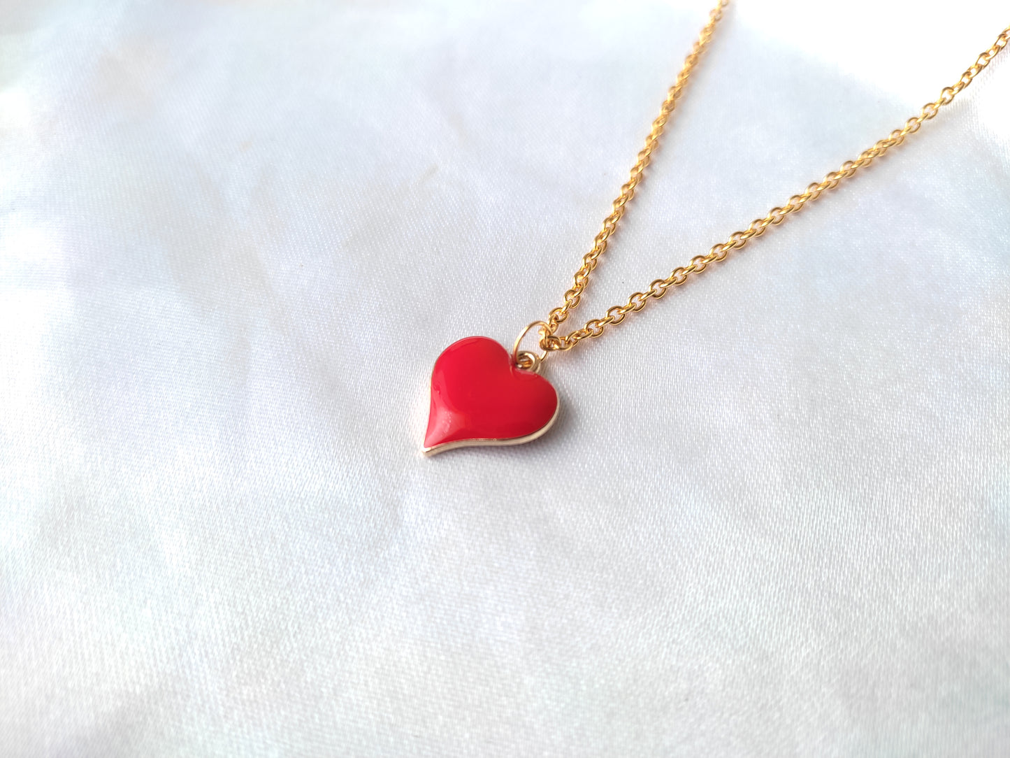 Cute viral trend solid heart charm pendant necklace for women and girls