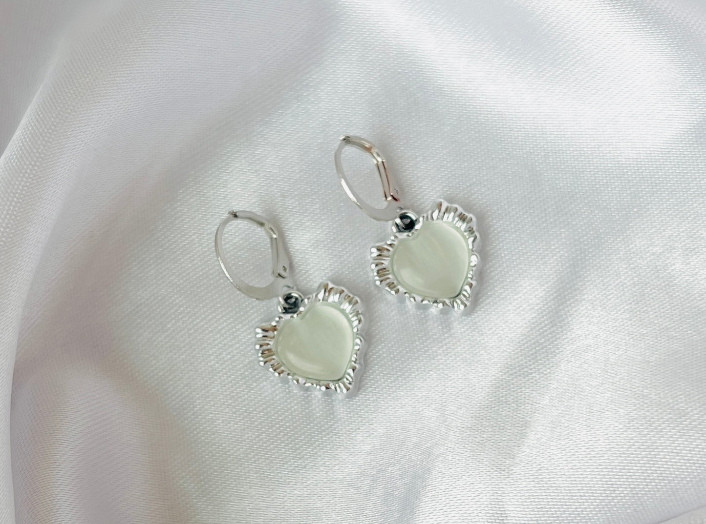 Trendy Silver Heart AD charm Hoop earrings for women and girls