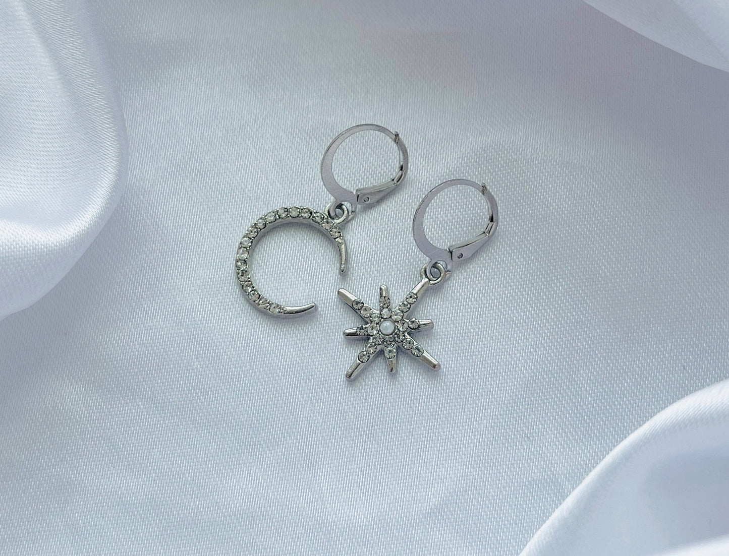 Jewelsbysirani Mismatch Stylish Trendy Moon Star Earrings For Women And Girls