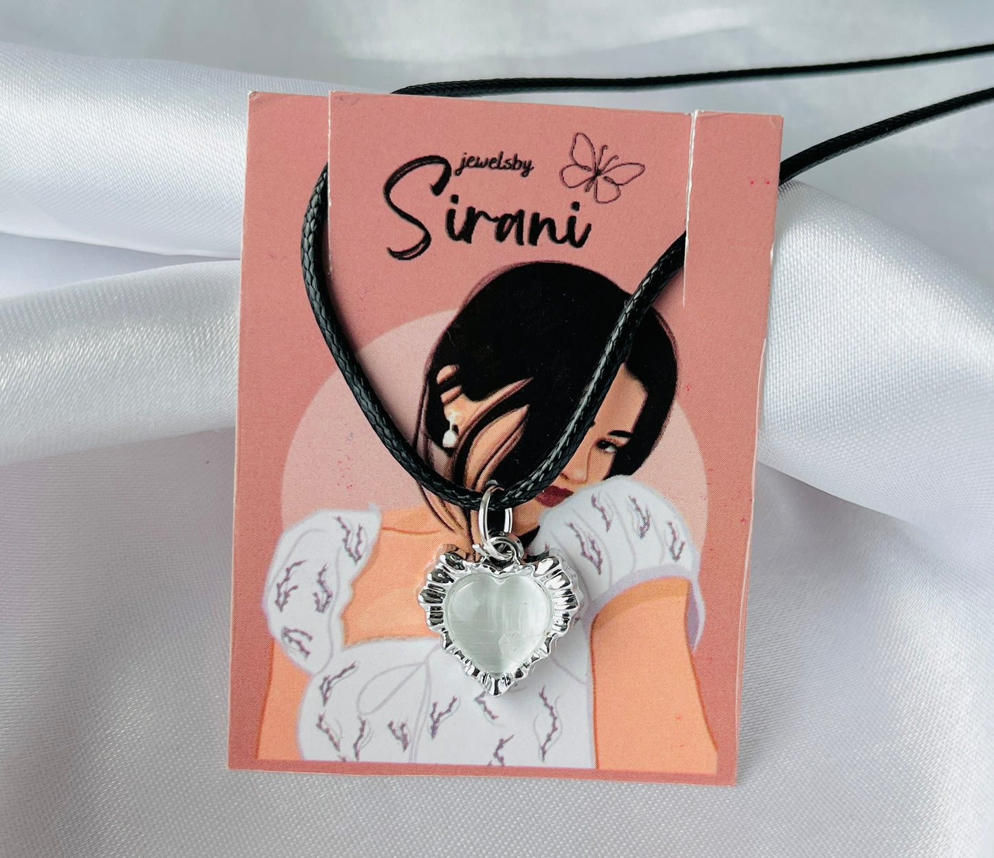 Jewelsbysirani Stylish Pretty Heart Black Cord Charm Necklace For Women And Girls | Korean Accessories| Gift for Women And Girls