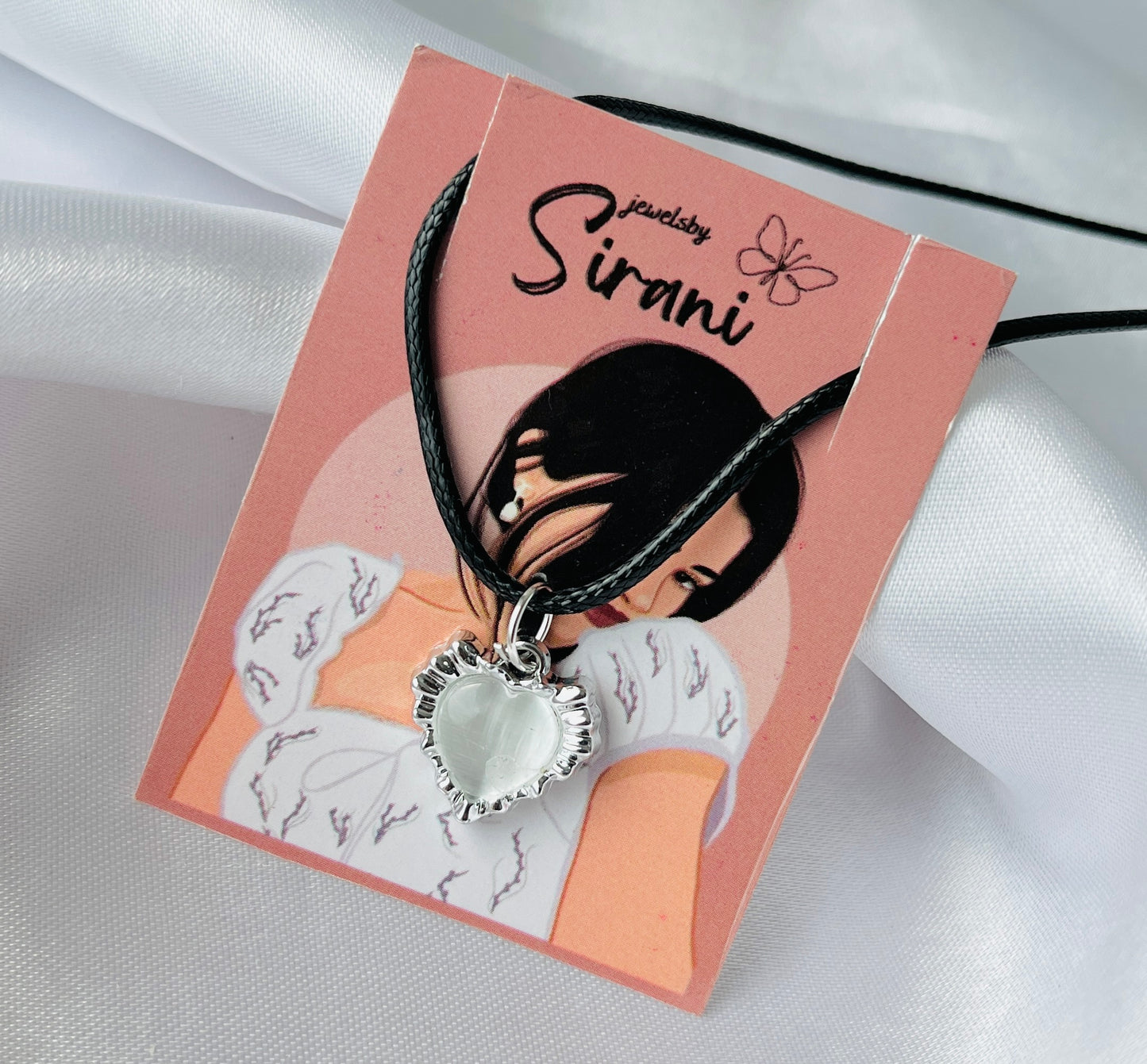 Jewelsbysirani Stylish Pretty Heart Black Cord Charm Necklace For Women And Girls | Korean Accessories| Gift for Women And Girls