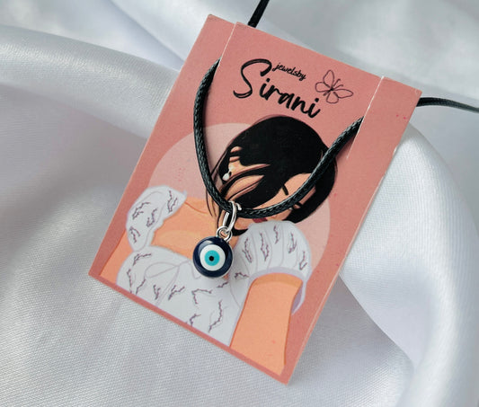 Jewelsbysirani Stylish Pretty evil eye Black Cord Charm Necklace For Women And Girls | Korean Accessories| Gift for Women And Girls